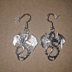 Silver Dragon Earrings
